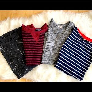 Bundle of 4 long sleeve shirts